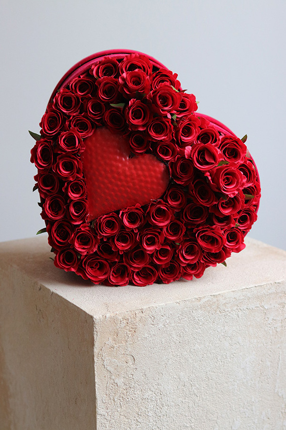 Valentyna, flowerbox na walentynki z sercem