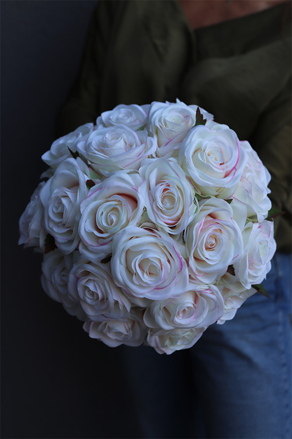 Green Velvet 2, zielony flowerbox z różami