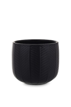 Nerona C, osłonka czarna doniczka, wym.11.5x12.5cm