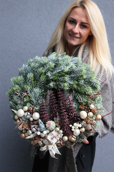 Brokatowy Las, wianek świąteczny