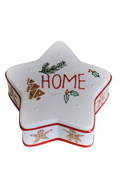 Homemade XMAS, ręcznie malowany pojemnik na ciastka A, wym.9.5x22cm