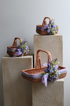 OD RĘKI Violetta 2, dekorowany koszyczek wielkanocny, wys.17cm