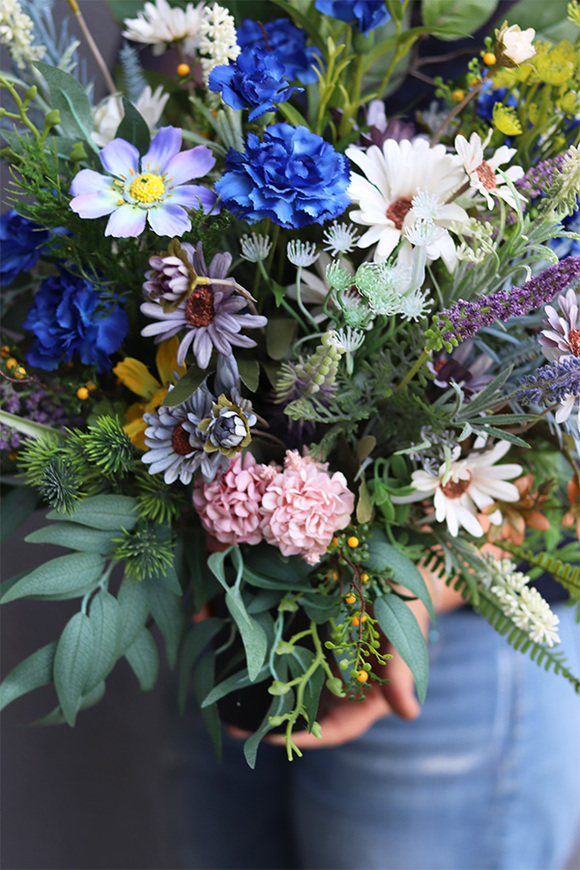 Polne Kwiaty, bukiet nagrobny we wkładzie do flakonu