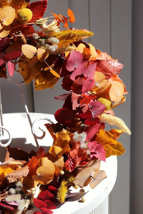 Boho Nerra, dekoracyjny wianek ze stabilizowanych roślin, śr.40cm