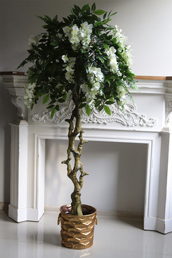 Wisteria Biała Gold Line, sztuczna roślina w donicy, wys.150cm