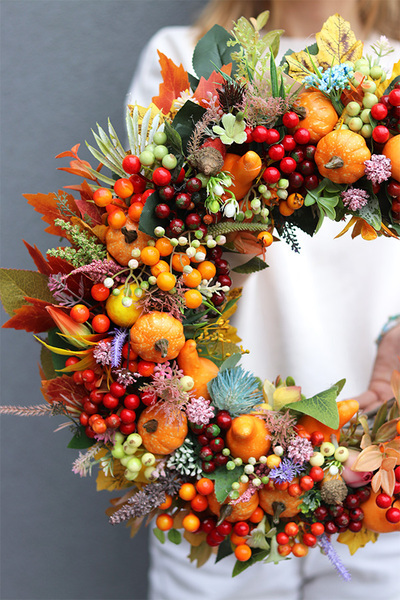 Jesienna Melona 2, jesienny wianek z dyniami