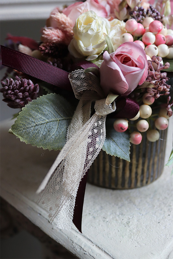 Lubina, różowa kompozycja kwiatowa