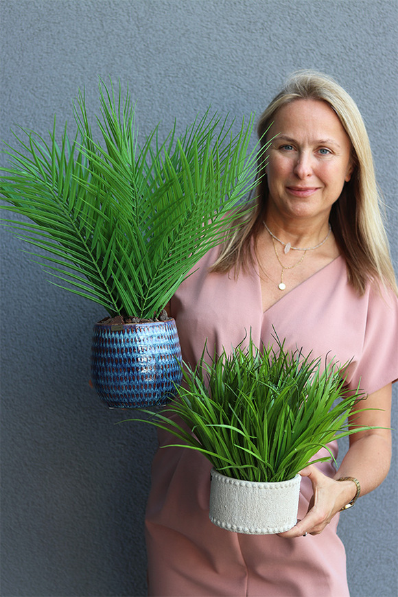 Green Borneo, sztuczna palma w ceramicznej donicy