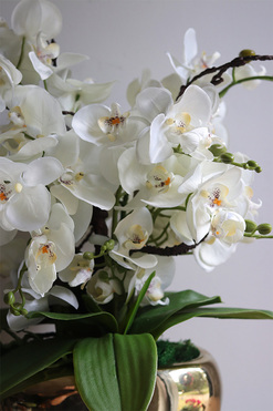 Nature&Gold, sztuczny storczyk w złotej donicy glamour, wys.50cm