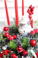 Ptasie Święta, adwentowy stroik ze świecami na talerzu