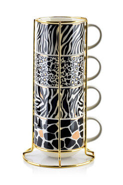 Wild, komplet filiżanek w stojaku, 4 sztuki, poj.250ml