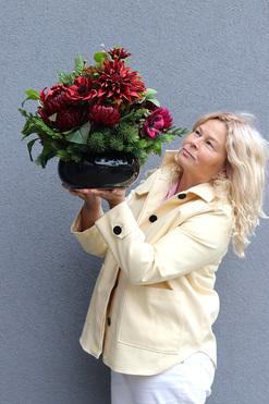 Bordo Katerra Extra, zestaw dekoracji nagrobnych, kompozycja & bukiet