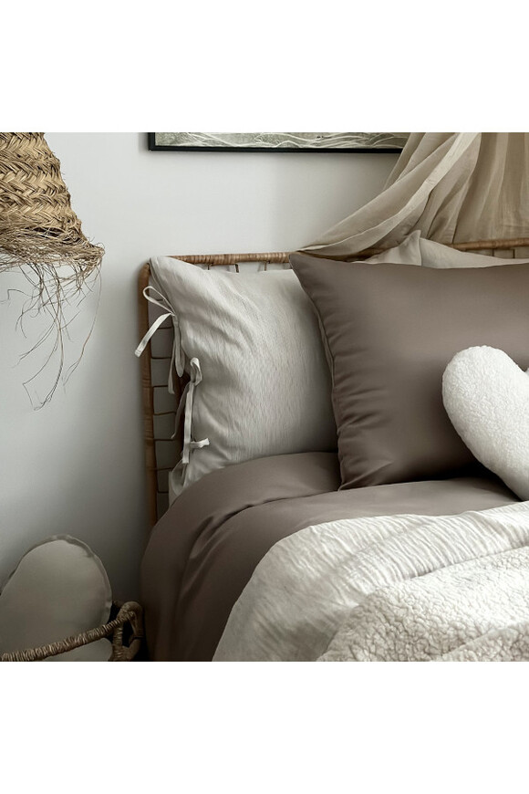 Cotton Minimal, komplet pościeli bawełnianej, taupe