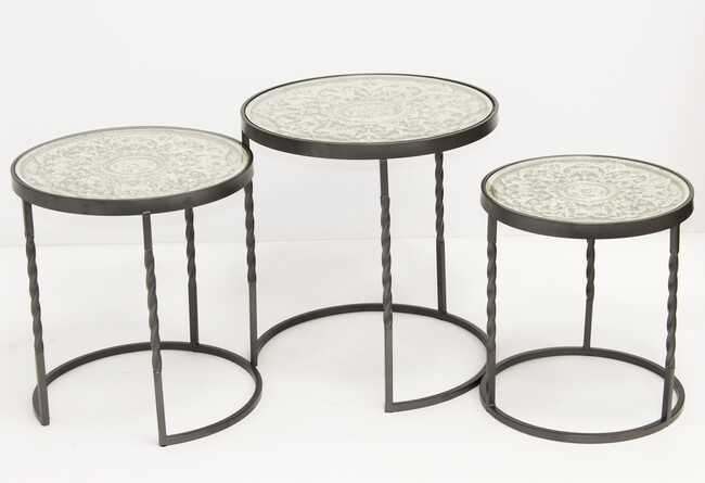 August Trio, stolik szklany, kpl. 3 szt.