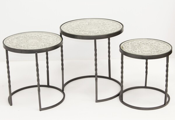 August Trio, stolik szklany, kpl. 3 szt.