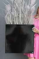 Fiberglass Marzia Black, sztuczne trawy w czarnej donicy