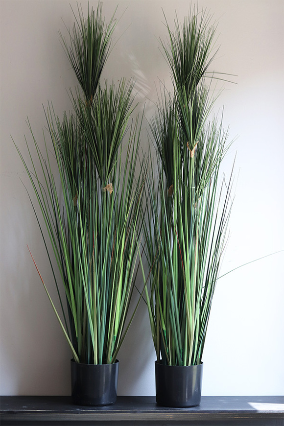 Papirus Dark Green, sztuczna trawa w plastikowej donicy