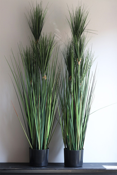 Papirus Dark Green, sztuczna trawa w plastikowej donicy