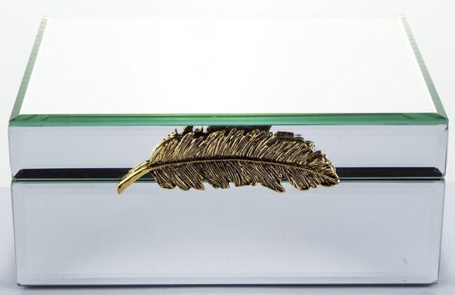 Feather C, lustrzane puzderko / szkatułka na drobiazgi, wym.8x19x15cm