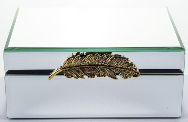 Feather C, lustrzane puzderko / szkatułka na drobiazgi, wym.8x19x15cm