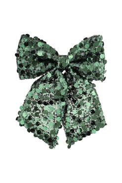 Cekinia Green, cekinowa kokarda zawieszka, kpl.12szt, wym.36x35cm