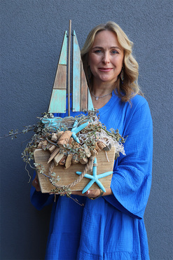 Seaside Dreams, kompozycja marynistyczna w skrzynce, wys.57cm