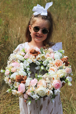 Słodkie Misie Teddy, uroczy wianek na drzwi, śr.45cm