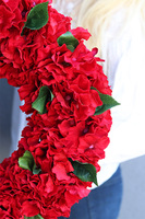 Red Hydrangea, czerwony wianek hortensji, śr.44cm 