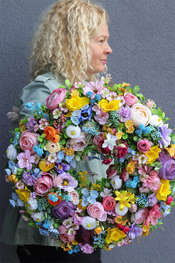 Medila, wiosenny wianek dekoracyjny, śr.46cm  