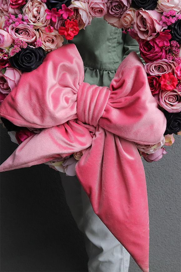 Natalie in Paris, duży wianek na drzwi z kokardą, śr.56cm   