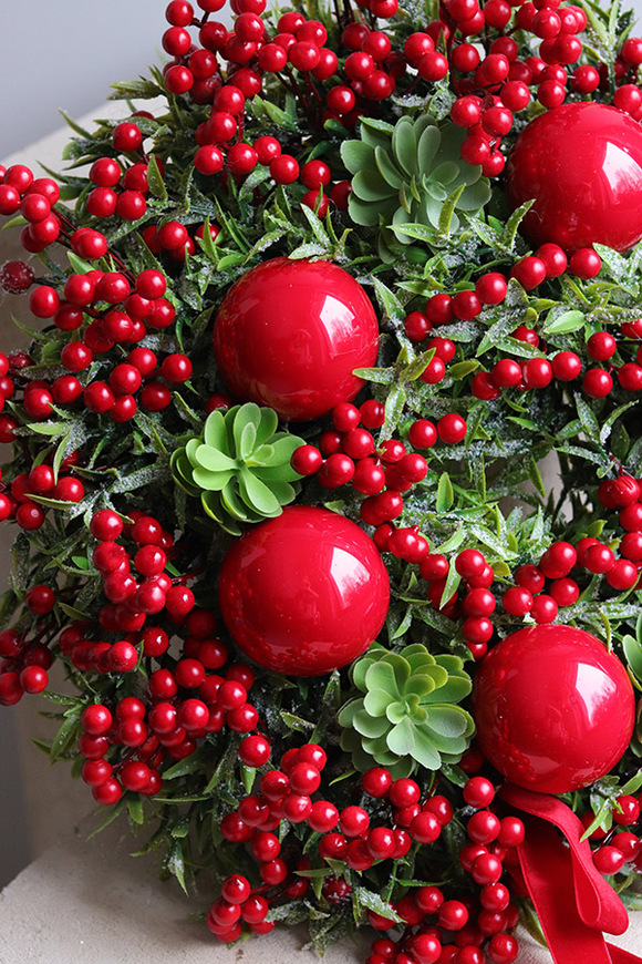 Winter Ferrari Karmin, świąteczny wianek dekoracyjny