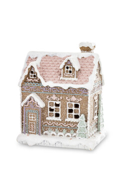 Gingerbread House G, świąteczny domek z piernika LED, wym.15x12.5x9.5cm