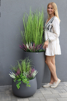 Green Heather Fiberglass, trawa i wrzosy w donicy