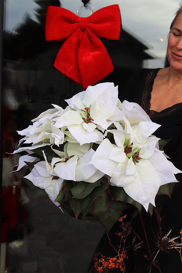 Gwiazda Betlejemska White Snow, wysokiej jakości sztuczna roślina