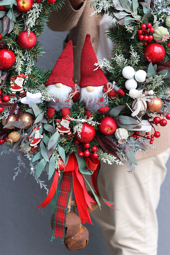 Skrzaty u Kasi, dekoracyjny wianek świąteczny