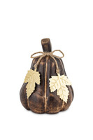 Wood Pumpkin Gold, dekoracyjna dynia drewniana