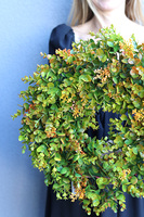 Zielone Liście D, wysokiej jakości sztuczny wianek na drzwi, śr.42cm