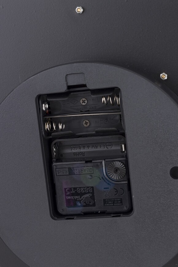 duży metalowy zegar ścienny, Zegarmistrz, śr.75cm