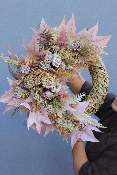 Clotilde Autumn, jesienny wianek w klimacie boho, rozp.60cm