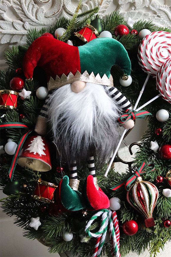 Psotny Skrzat Lollypop, świąteczny wianek na drzwi,