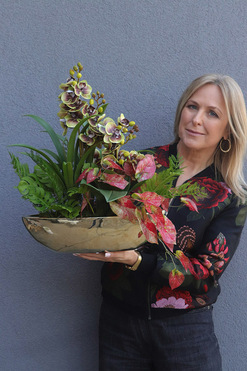 OD RĘKI Dekoria Laos Verdi, sztuczny storczyk w łódce, wym.43x54cm