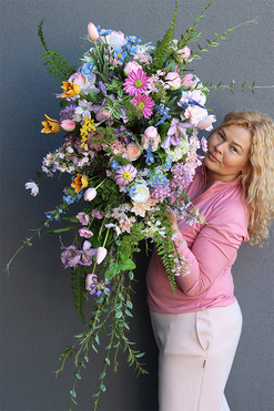 Mój Anioł Volcan, wiązanka nagrobna na tacy, dł.120cm 
