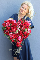 dekoracja nagrobna w kształcie serca, Veltia, wym.55x45cm