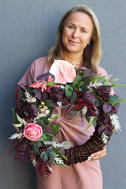 Meno, asymetryczny wianek jesienny, rozp.62cm 