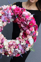 Bella Pinkie, bogaty różowy wianek na drzwi, śr.51cm 