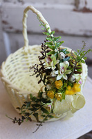 Cytrynowy, dekorowany koszyczek wielkanocny, wys.28cm 