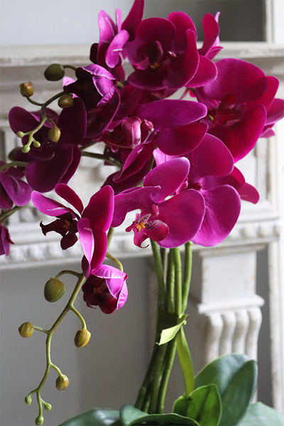 Fuksja Nedrio, sztuczny storczyk w naczyniu glamour, wys.58cm 