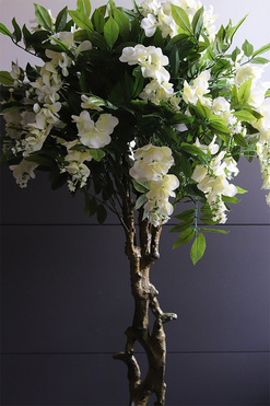 Wisteria Biała Silverita, sztuczna roślina w donicy, wys.155cm