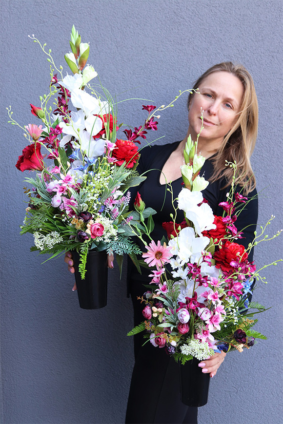 bukiet nagrobny z mieczykiem, Nefruta, dł.65cm 