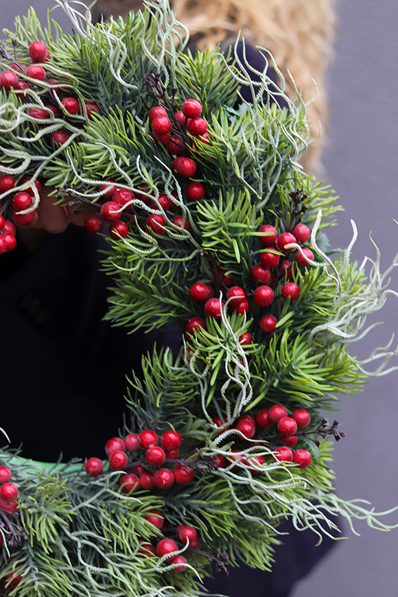 Zimowa Błogość, świąteczny wianek dekoracyjny